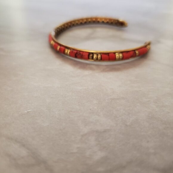 💖 Stella and Dot Beaded Beads Coral Exoctic Antiqed Bracelet 💖 - Picture 2 of 10